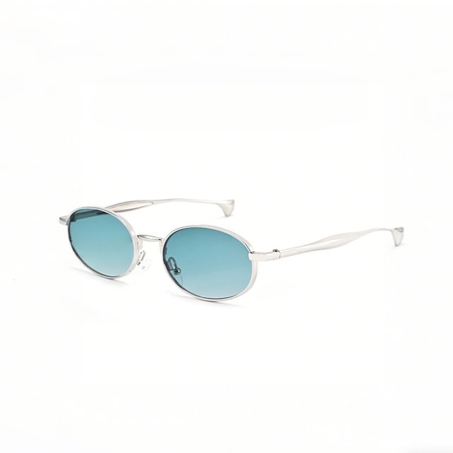 Aisyi-Oval Metal Frame Sunglasses