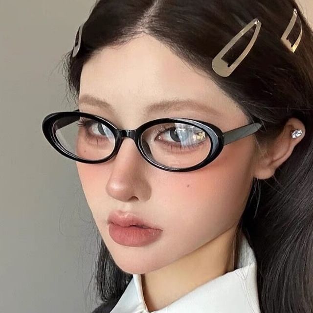 Aisyi-Oval Thick Frame Eyeglasses Set