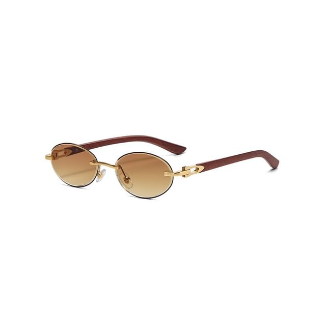 Aisyi-Oval Thin Frame Sunglasses