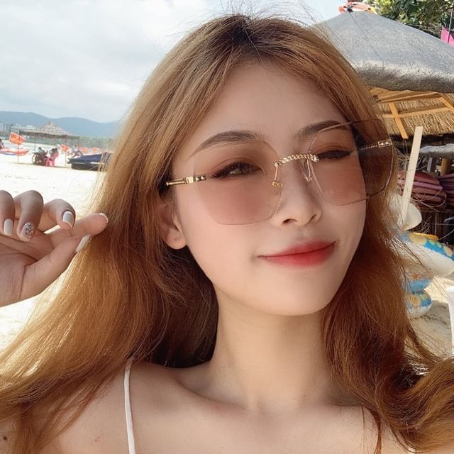 Aisyi-Rimless Square Sunglasses