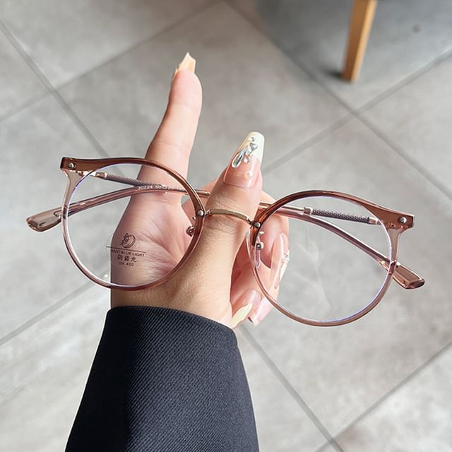 Aisyi-Round Metal Frame Blue Light Blocking Eyeglasses