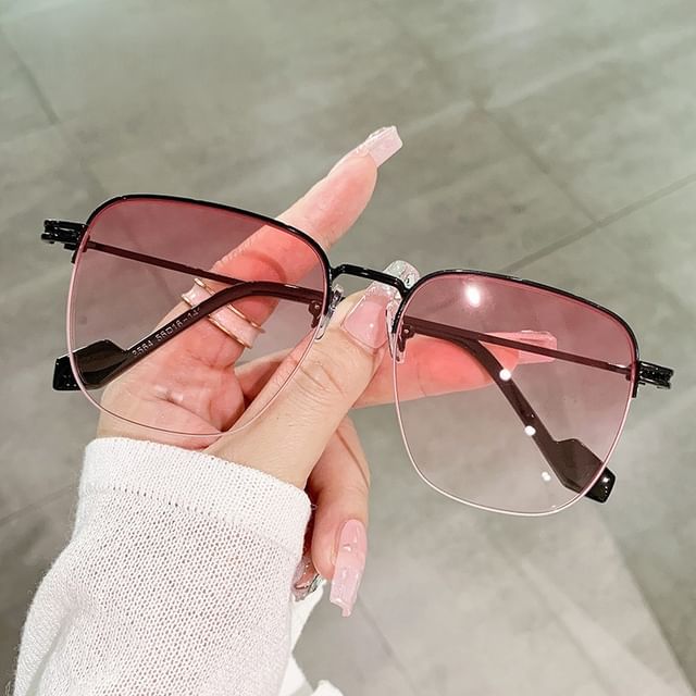 Aisyi-Semi Rimless Gradient Sunglasses
