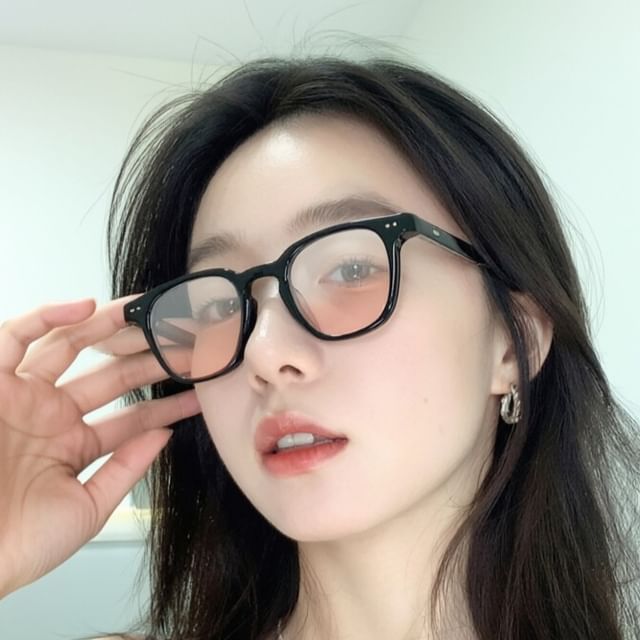 Aisyi-Square Cheek Color Lens Glasses