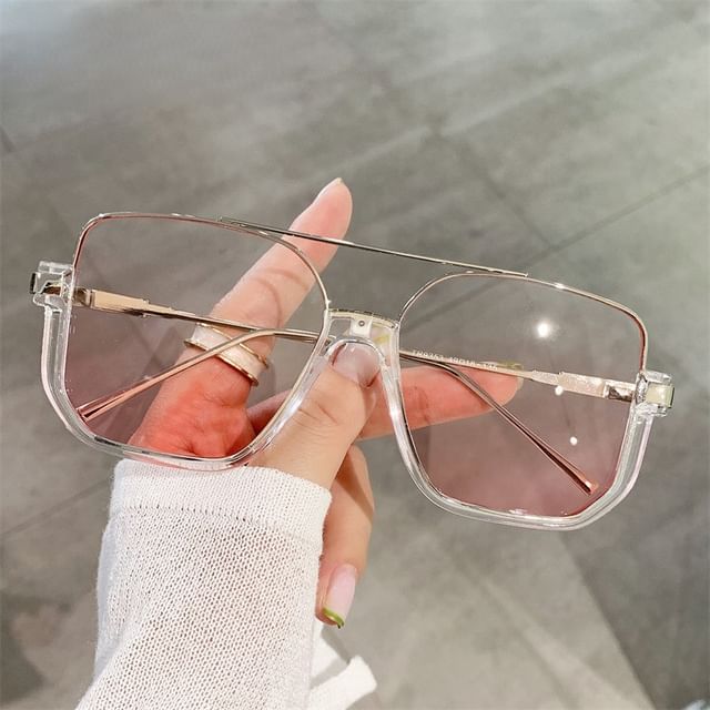 Aisyi-Square Double Bridge Aviator Sunglasses