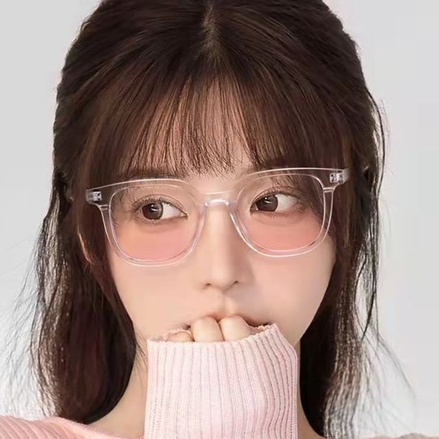 Aisyi-Square Tinted Lenses Blush Sunglasses