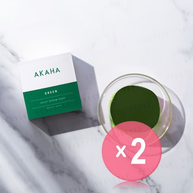 AKAHA-Jelly Serum Soap Green 2pcs Bundle Set