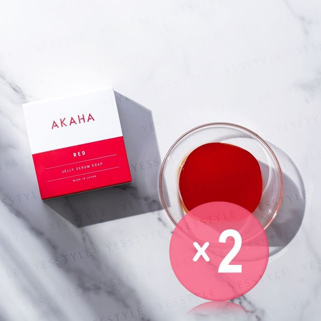 AKAHA-Jelly Serum Soap Red 2pcs Bundle Set