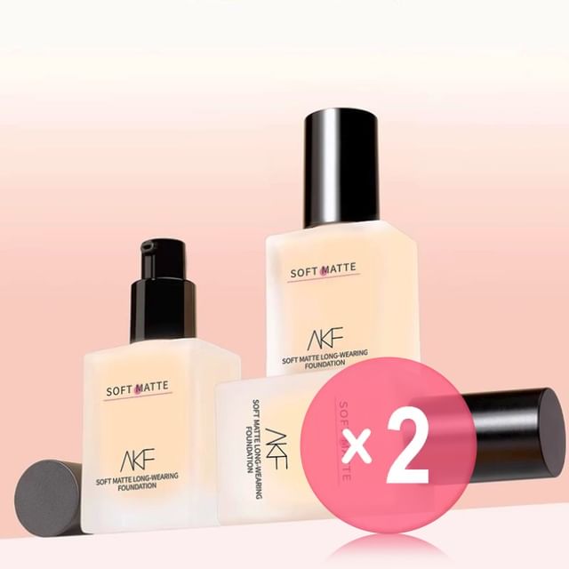 AKF-Moisturizing Semi Matte Foundation - 4 Colors 2pcs Bundle Set
