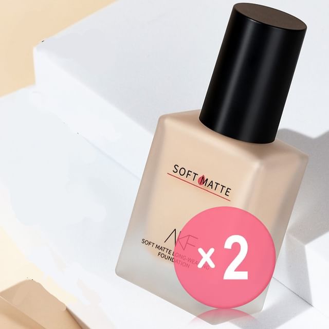 AKF-Moisturizing Soft Matte Foundation - 3 Colors 2pcs Bundle Set