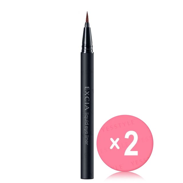 Albion-Excia Liquid Eyeliner BR20 Pepper Brown 2pcs Bundle Set