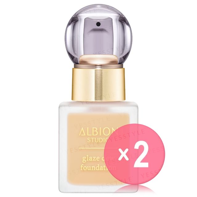 Albion-Studio Glaze Dew Foundation SPF 28 PA 010 Beige 2pcs Bundle Set