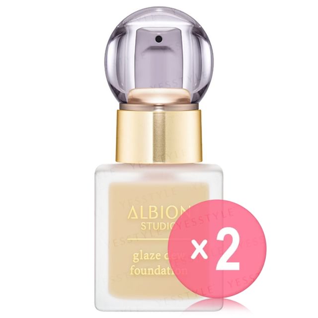 Albion-Studio Glaze Dew Foundation SPF 28 PA 040 Cool Beige 2pcs Bundle Set
