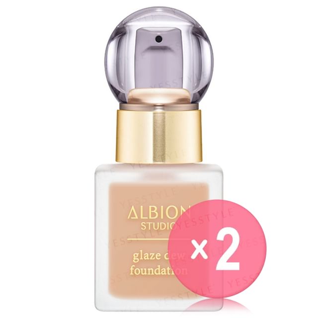 Albion-Studio Glaze Dew Foundation SPF 28 PA 060 Beige 2pcs Bundle Set