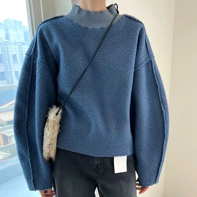Alfie-Mock Neck Plain Sweatshirt