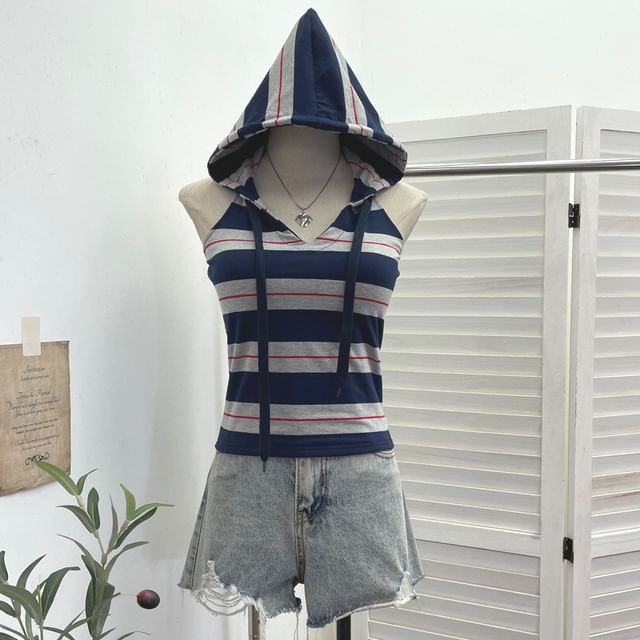 Allinya-Halter Striped Top