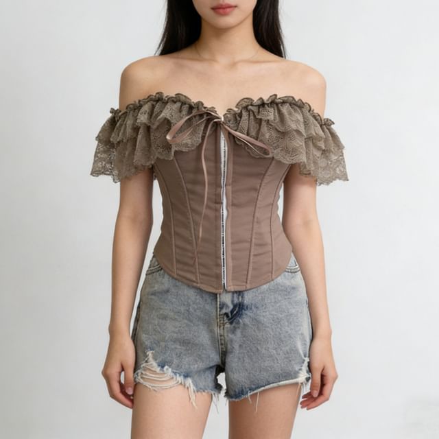 Allinya-Off-Shoulder Corset Top