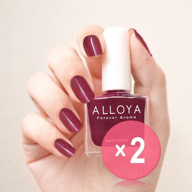 ALLOYA-Water-Based Natural Nail Polish Environmental Friendly 022 Bread Jam 2pcs Bundle Set