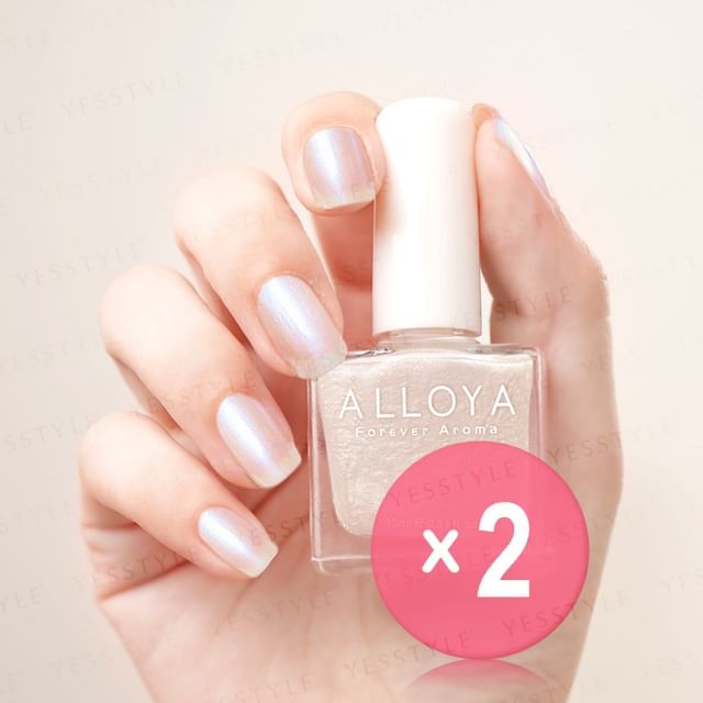 ALLOYA-Water-Based Natural Nail Polish Environmental Friendly 023 My Pearl Earrings 2pcs Bundle Set