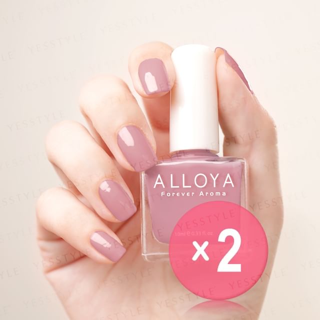 ALLOYA-Water-Based Natural Nail Polish Environmental Friendly 030 Elegant Lady 2pcs Bundle Set