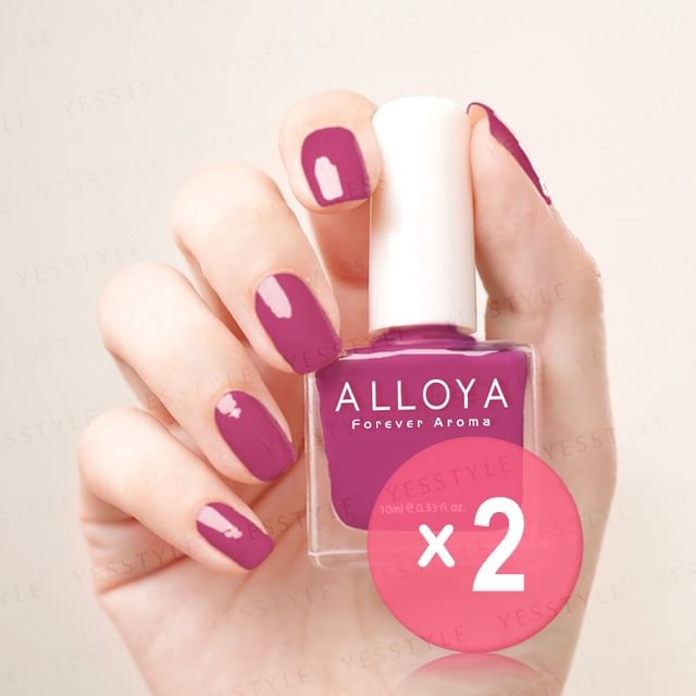 ALLOYA-Water-Based Natural Nail Polish Environmental Friendly 034 Delicious Grapes 2pcs Bundle Set