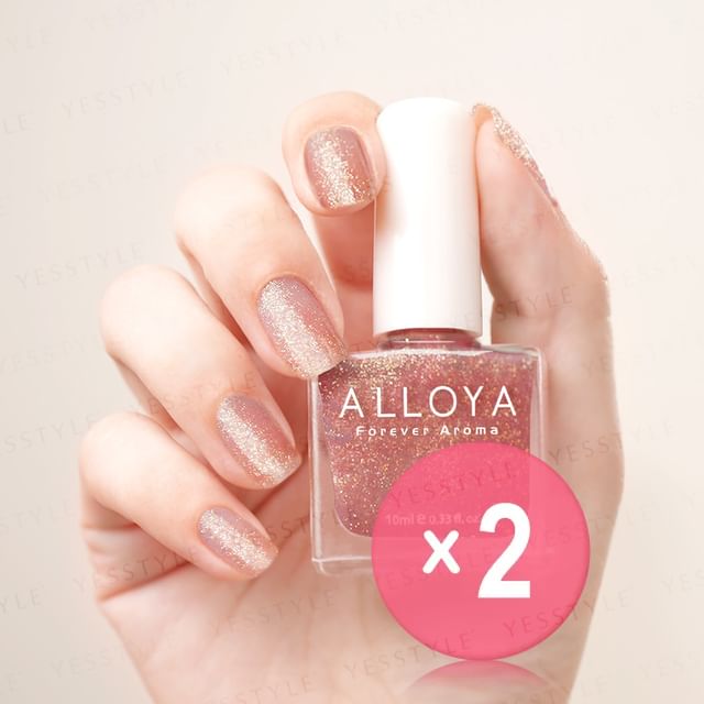 ALLOYA-Water-Based Natural Nail Polish Environmental Friendly 052 Twinkling Star 2pcs Bundle Set