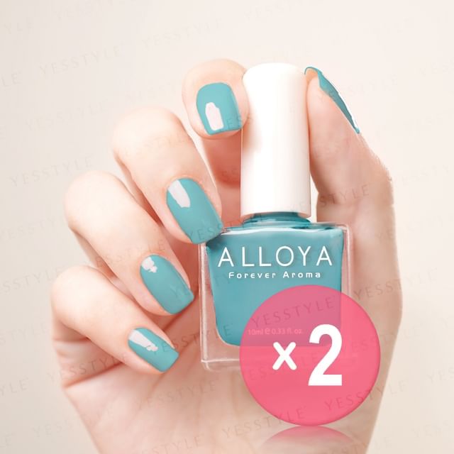 ALLOYA-Water-Based Natural Nail Polish Environmental Friendly 057 Fly Me To The Moon 2pcs Bundle Set