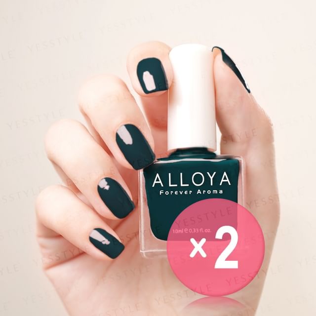 ALLOYA-Water-Based Natural Nail Polish Environmental Friendly 072 Ten Thousand Years Ago 2pcs Bundle Set