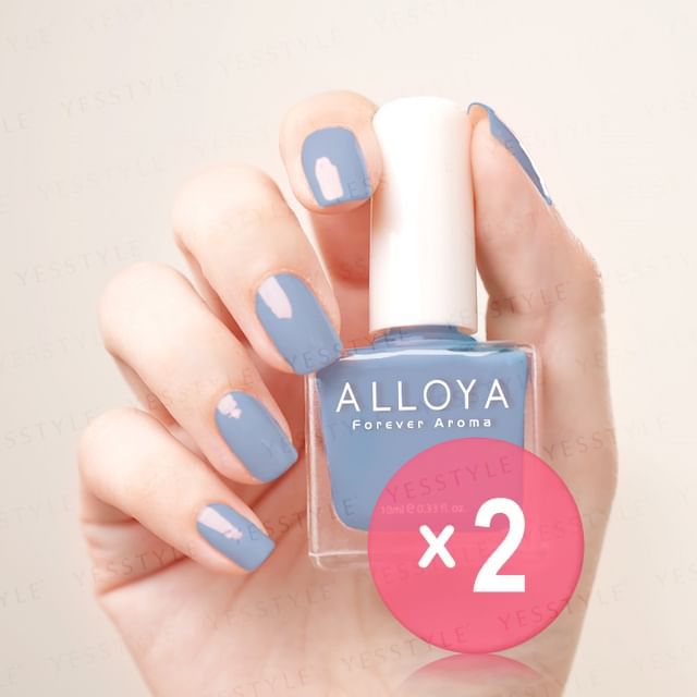 ALLOYA-Water-Based Natural Nail Polish Environmental Friendly 074 When You Took My Hand 2pcs Bundle Set