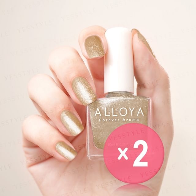 ALLOYA-Water-Based Natural Nail Polish Environmental Friendly 085 Irresistible Silence 2pcs Bundle Set