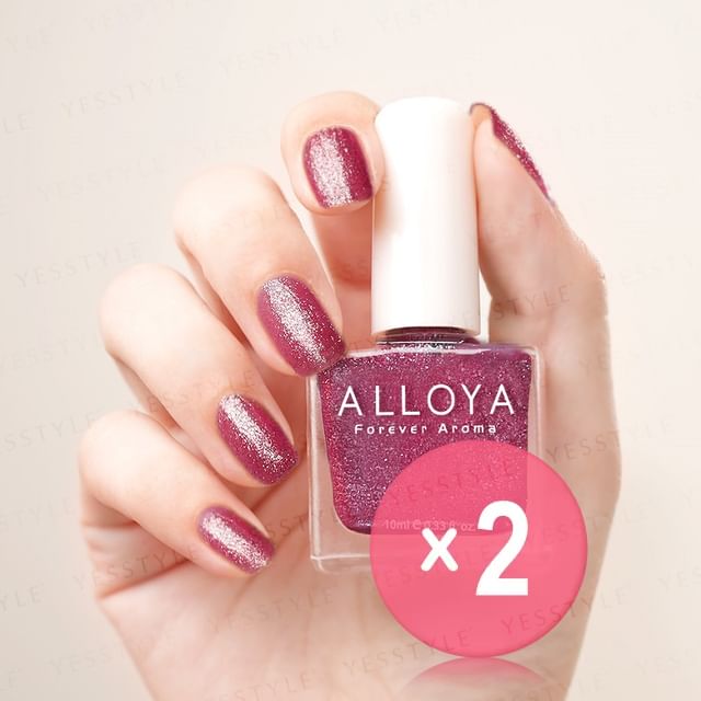 ALLOYA-Water-Based Natural Nail Polish Environmental Friendly 088 Naughty Sexy 2pcs Bundle Set