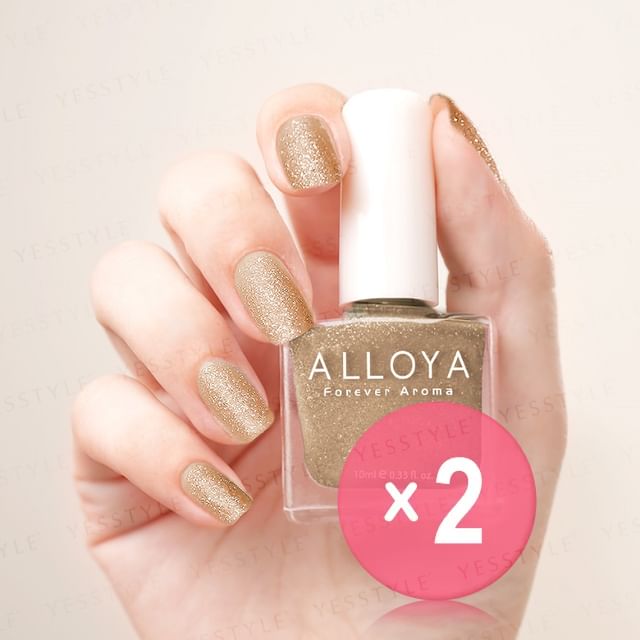 ALLOYA-Water-Based Natural Nail Polish Environmental Friendly 092 Nude Skin 2pcs Bundle Set