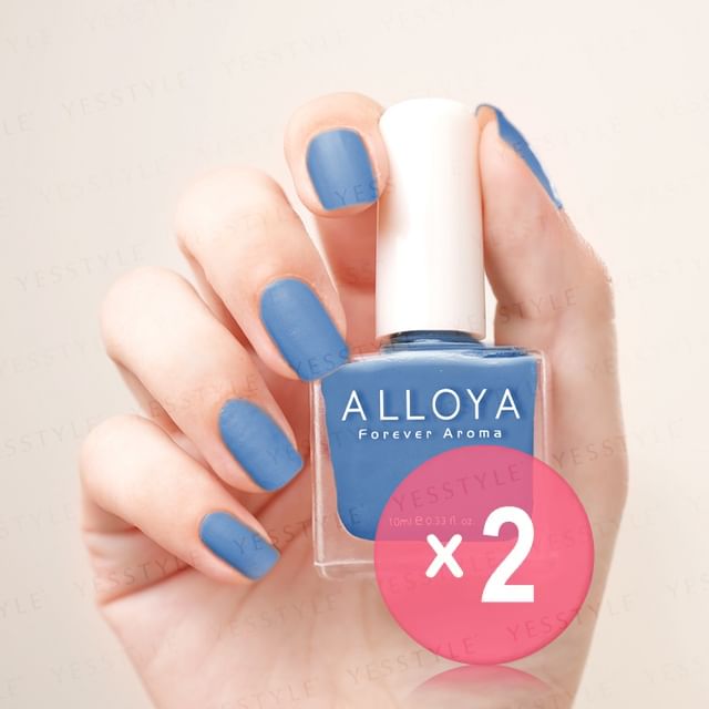 ALLOYA-Water-Based Natural Nail Polish Environmental Friendly 158 Durdle Door Above Sea 2pcs Bundle Set