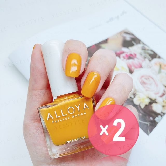 ALLOYA-Water-Based Natural Nail Polish Environmental Friendly 172 Thai Milk Cheese Waffle 2pcs Bundle Set