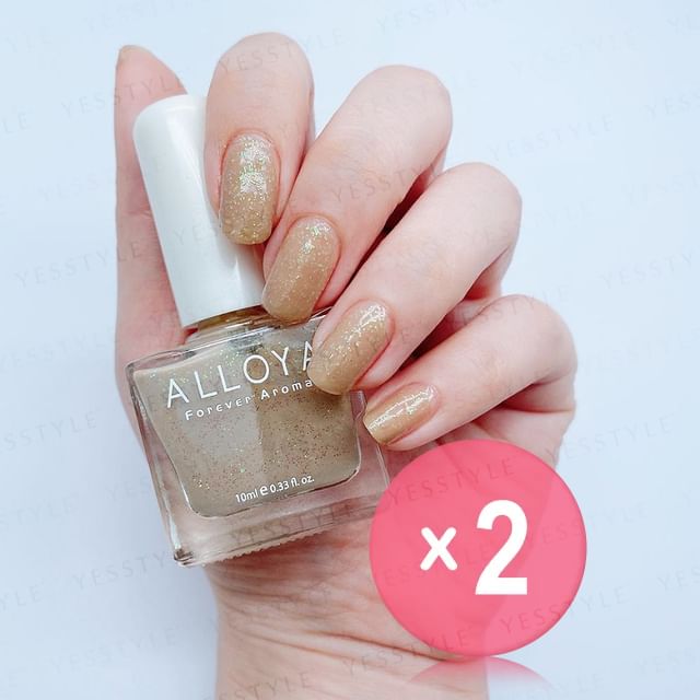 ALLOYA-Water-Based Natural Nail Polish Environmental Friendly 177 Evening Summer Firefly Sea 2pcs Bundle Set