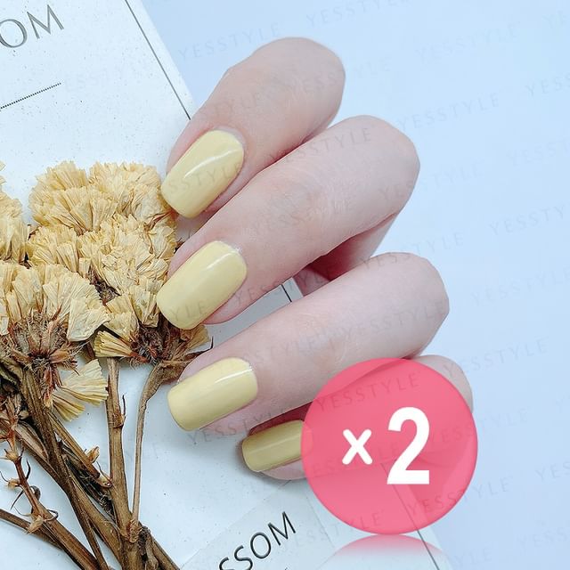 ALLOYA-Water-Based Natural Nail Polish Environmental Friendly 182 Princess Catherine Yellow 2pcs Bundle Set