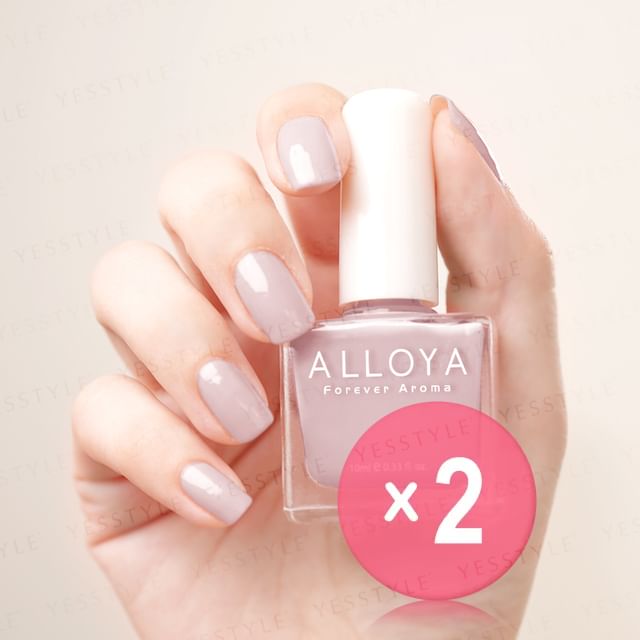 ALLOYA-Water-Based Natural Nail Polish Environmental Friendly 184 Audreys Pink 2pcs Bundle Set