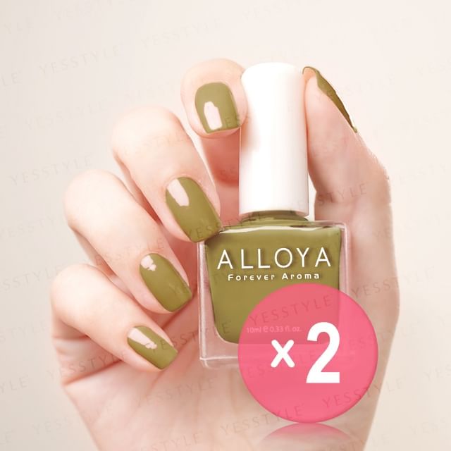 ALLOYA-Water-Based Natural Nail Polish Environmental Friendly 189 Heroic Peter Pan 2pcs Bundle Set