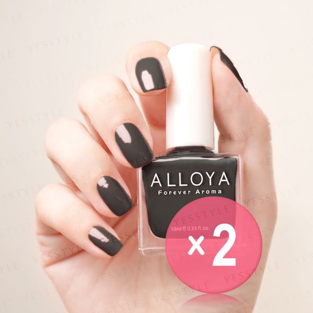 ALLOYA-Water-Based Natural Nail Polish Environmental Friendly 192 Sunglasses Black 2pcs Bundle Set