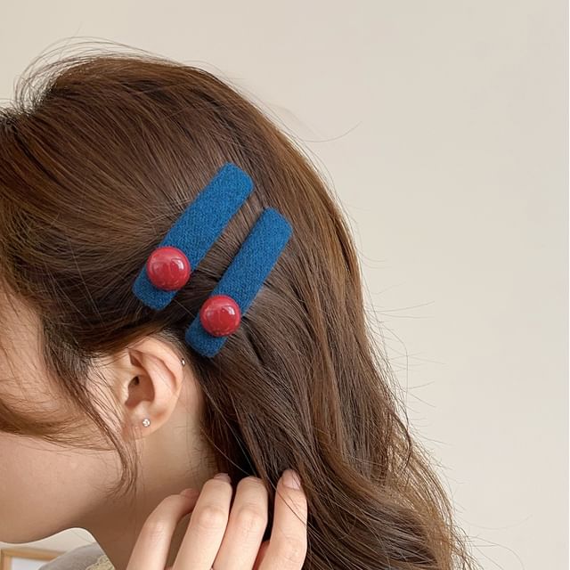 Allyrinta-Bead Denim Hair Clip