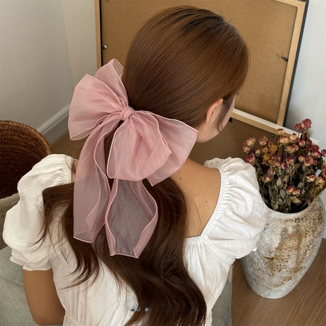Allyrinta-Bow Mesh Hair Clip