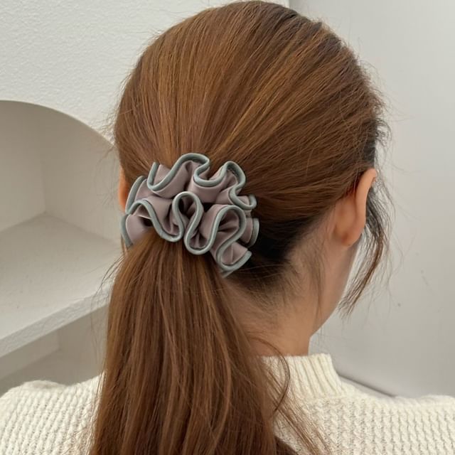 Allyrinta-Contrast Trim Ruffle Scrunchie