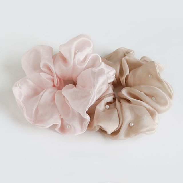 Allyrinta-Faux Pearl Fabric Scrunchie