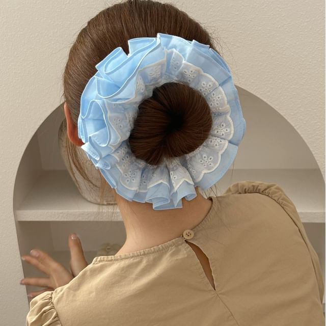 Allyrinta-Lace Ruffle Fabric Scrunchie
