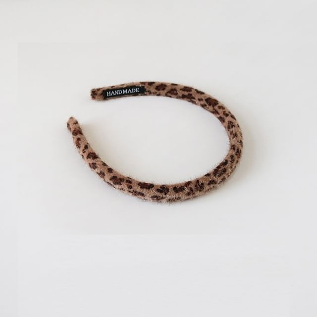 Allyrinta-Leopard Print Flocking Headband