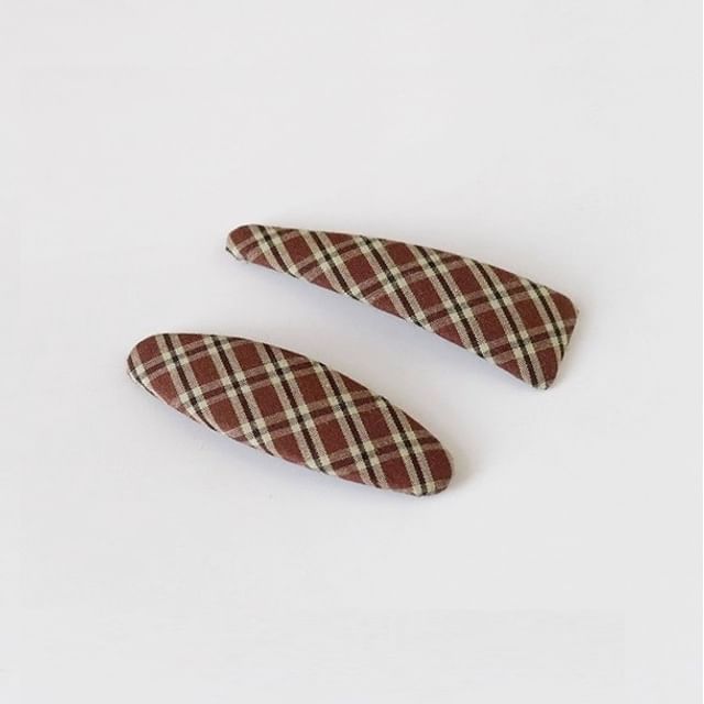 Allyrinta-Plaid Fabric Snap Clip