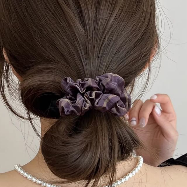 Allyrinta-Plaid Hair Scrunchie