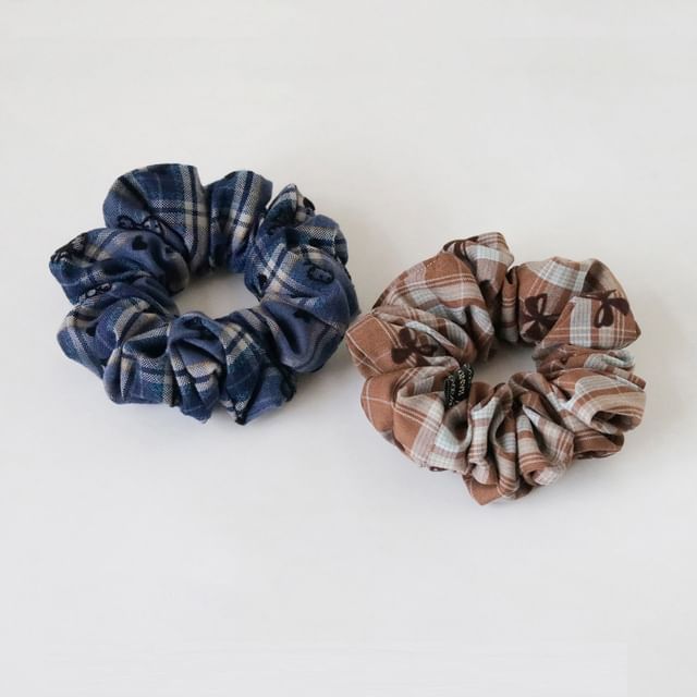 Allyrinta-Plaid Hair Scrunchie