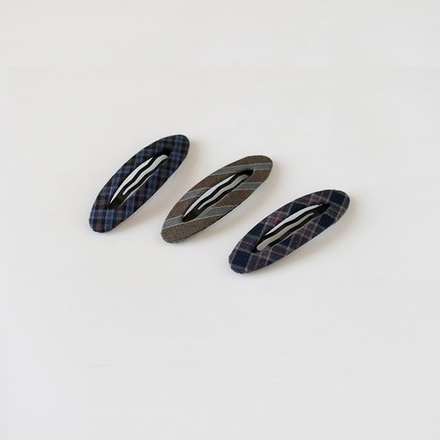 Allyrinta-Plaid Striped Fabric Hair Clip