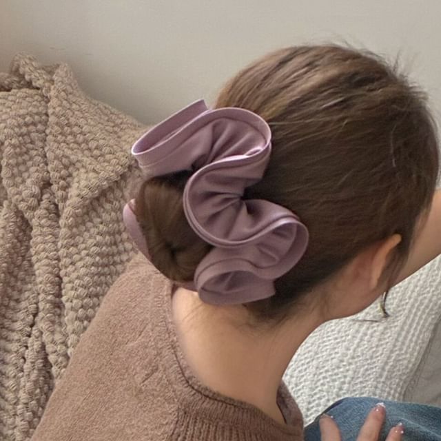 Allyrinta-Plain Ruffle Satin Scrunchie