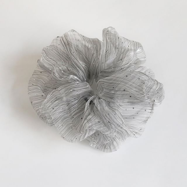 Allyrinta-Rhinestone Mesh Scrunchie